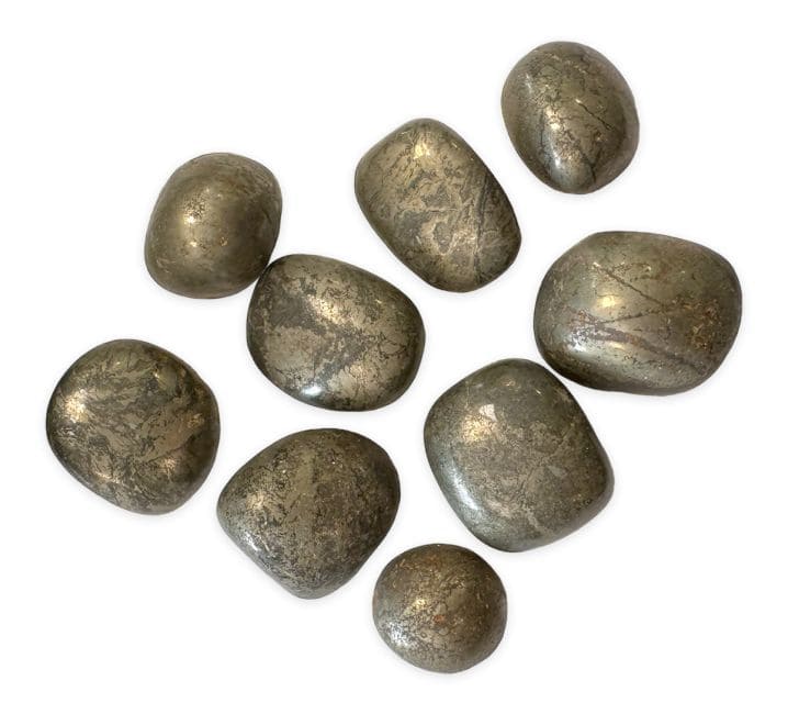 Pyrite AB tumbled stone 250g