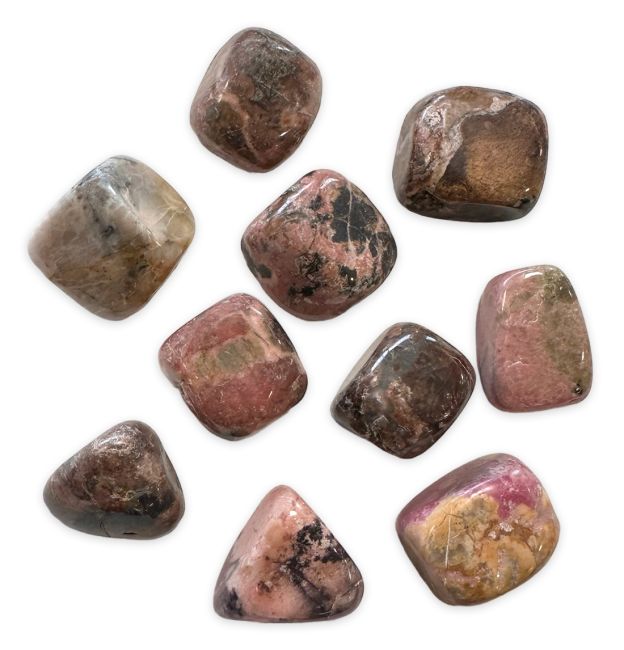 Rhodonite AB tumbled stones 2-3cm 250g