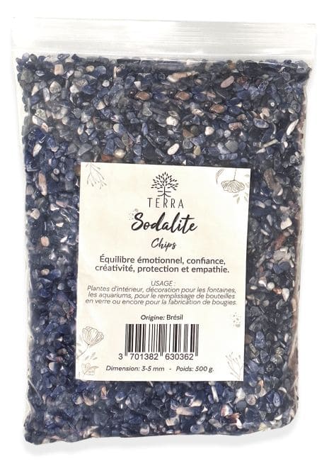 Sodalite A+ Natural stone chips 3-5mm 500g