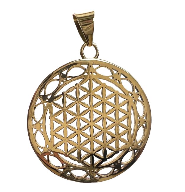 Bronze pendant with semi-precious stone 4cm