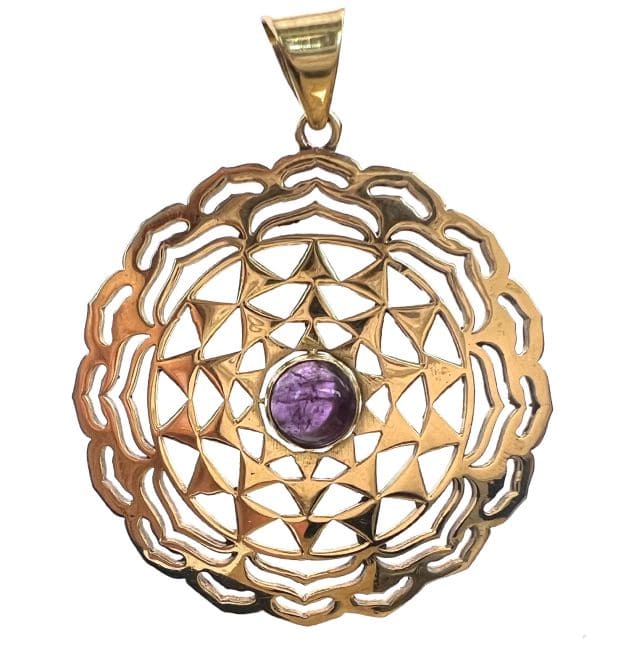 incense at Bronze pendant with semi-precious stone 4cm