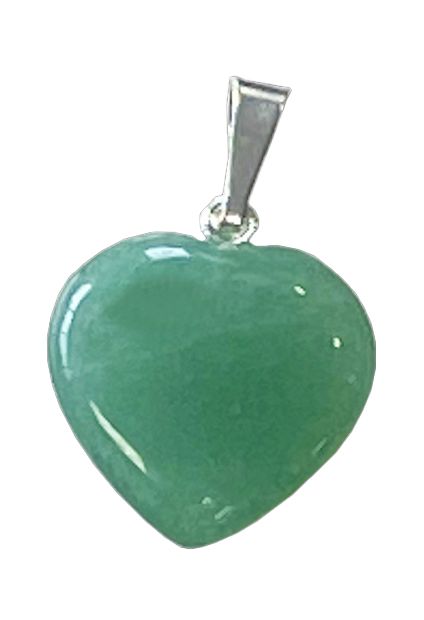 Green Aventurine Heart Pendant 15mm x10