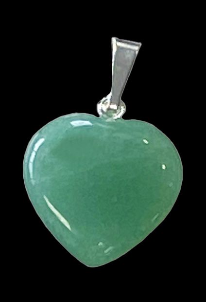 Green Aventurine Heart Pendant 15mm x10