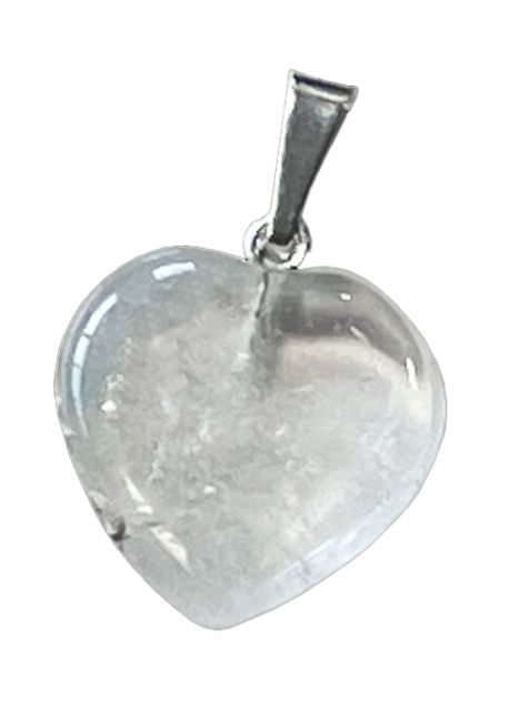 Rock Crystal Heart Pendant 15mm x10