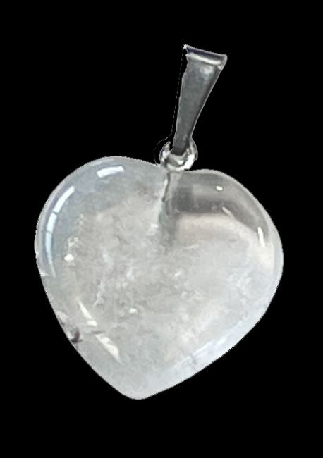 Rock Crystal Heart Pendant 15mm x10