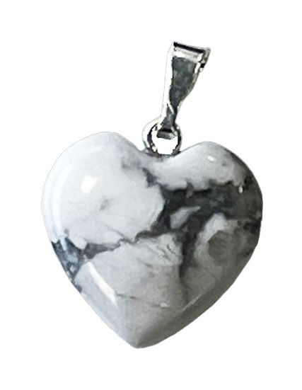 Howlite Heart Pendant 20mm x10