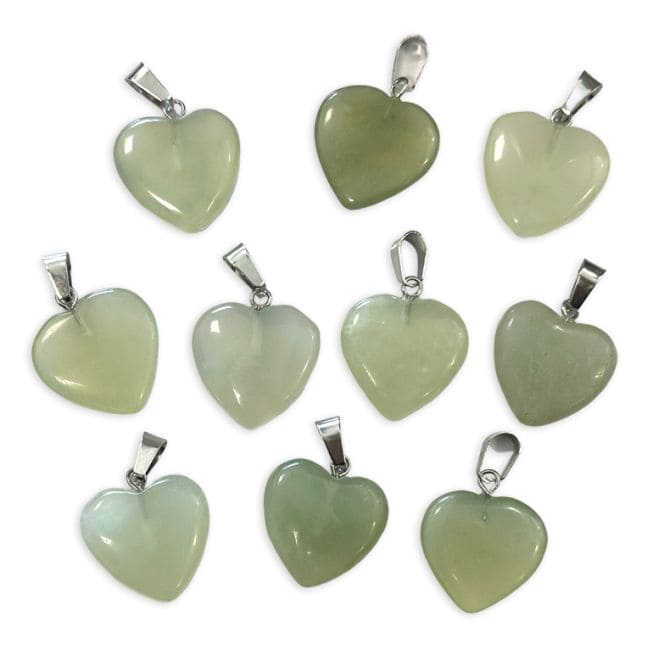 Chinese Jade Heart Pendant 20mm x10