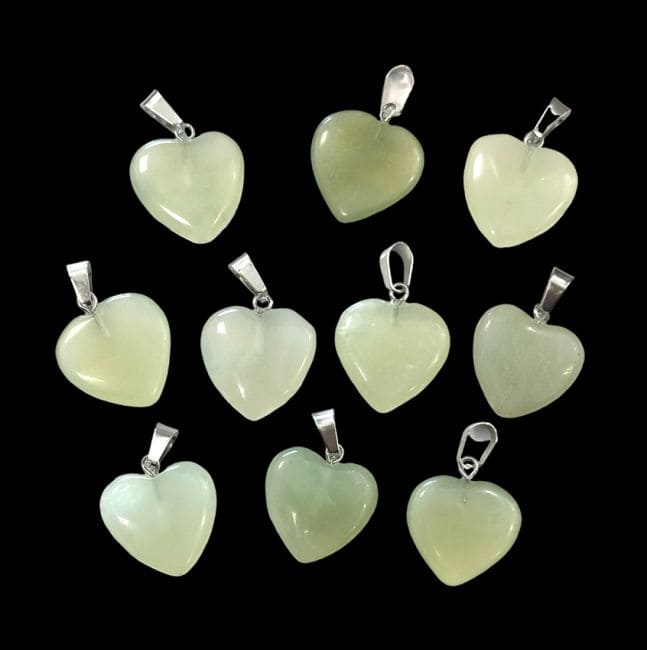 Chinese Jade Heart Pendant 20mm x10