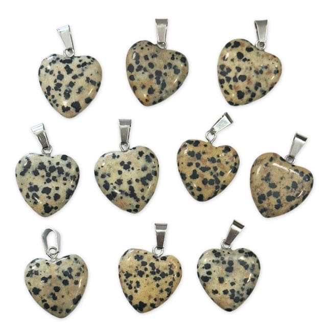 Dalmatian Jasper Heart Pendant 15mm x10