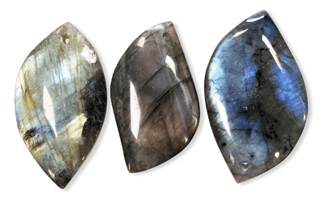 Labradorite Free Form Drilled Stone Pendants AA X 3