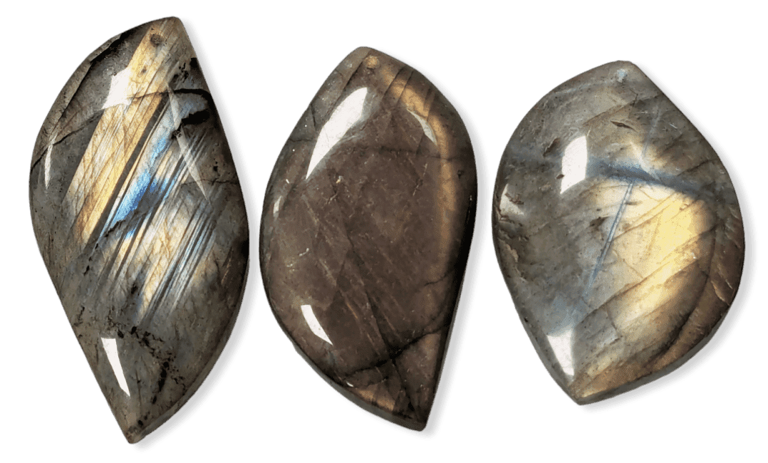 Labradorite Free Form Drilled Stone Pendants AA X 3