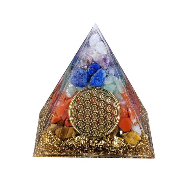 Orgonite Pyramid 7 Chakras Flower of Life