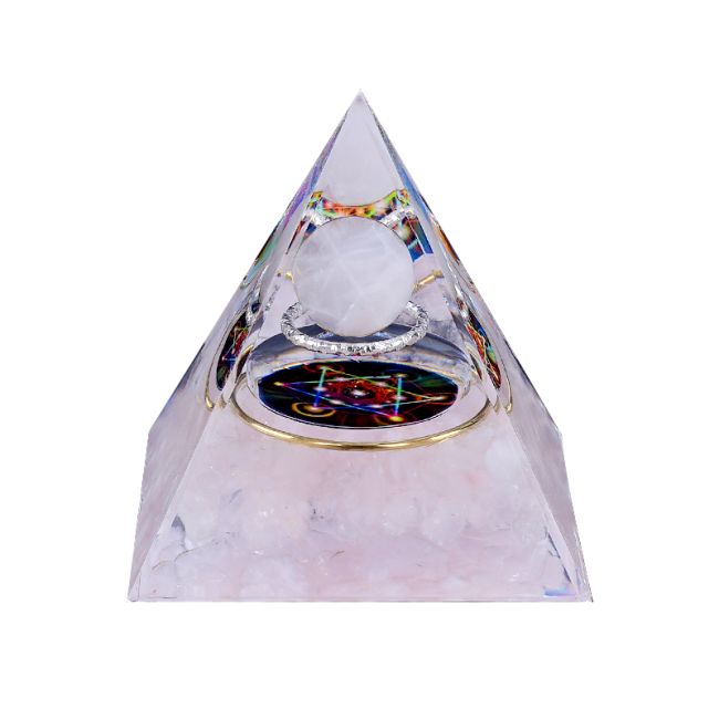 Orgonite Pyramid Rose Quartz Metatron