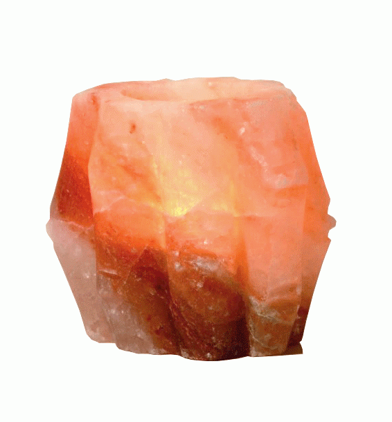 Natural Salt Crystal Bamboo Candle Holder 0.5-0.7Kg