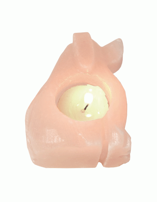 Natural Salt Crystal Dog Candle Holder 400g