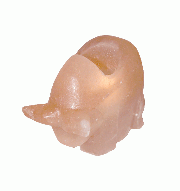 Natural Salt Crystal Candle Holder, Bull Design, 1kg
