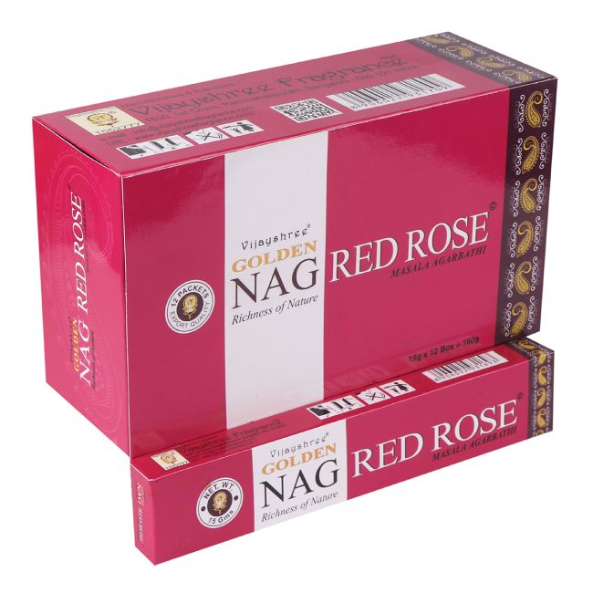 Vijayshree incense Golden Nag Red Rose 15g