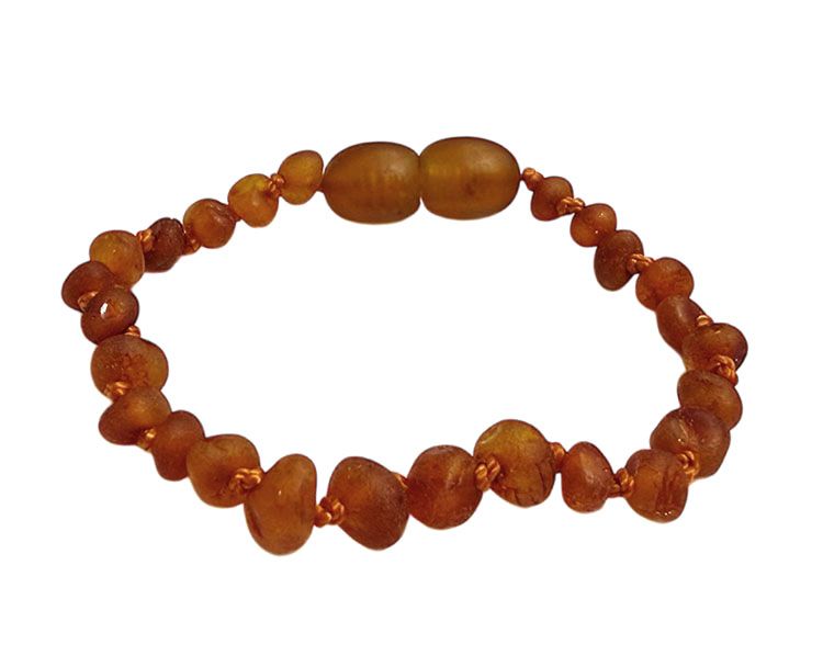 Baby Bracelet Baltic Amber Raw Cognac Screw-on