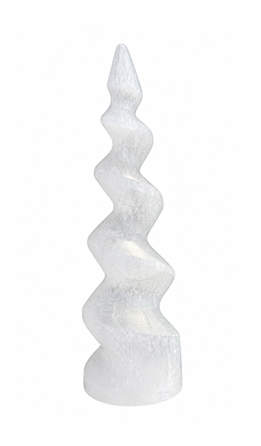 Spiral Selenite Tower 14cm 200g