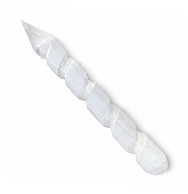 Spiral Selenite Massage Wand 15cm 70g