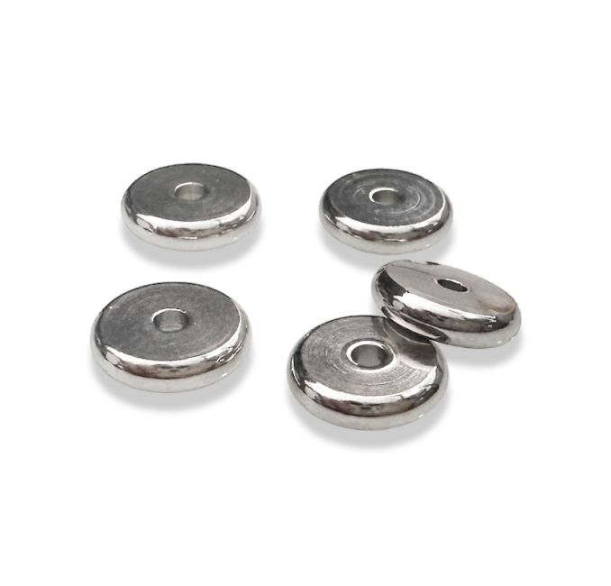 Silver Stainless Steel Rondelle Spacer Charm Beads 6mm x100