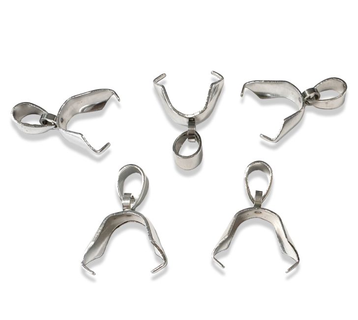 Silver Stainless Steel Clip Clasps 13mm x50