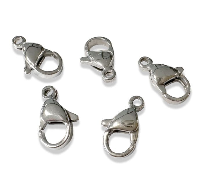 Silver Stainless Steel Lobster Clasps 6x12mm x50