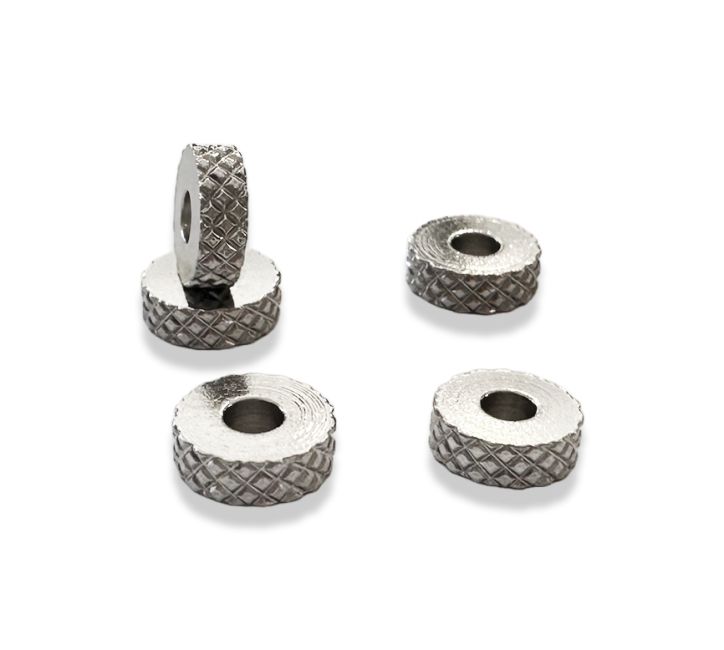 Silver Stainless Steel Striated Rondelle Spacer Charm Beads 6mm x100