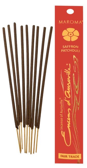 Auroville Incense Saffron Patchouli 5x 10 Sticks