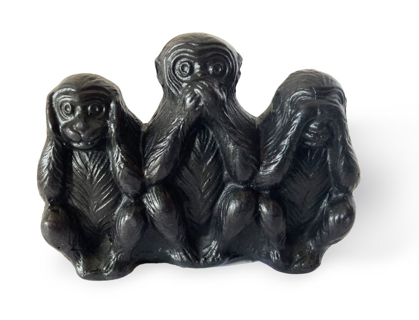 3 resin incense holders wise monkeys 5.50cm