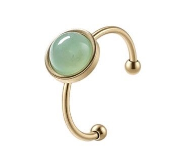 Green Aventurine Ring – Gold-plated stainless steel