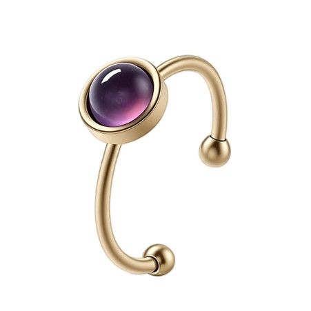 Amethyst Ring – Gold-plated stainless steel