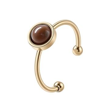 Tiger's Eye Ring – Gold-plated stainless steel