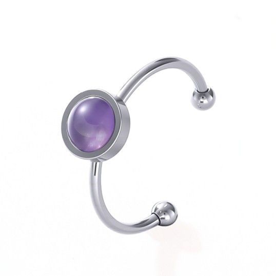 Amethyst Ring – Silver Stainless Steel