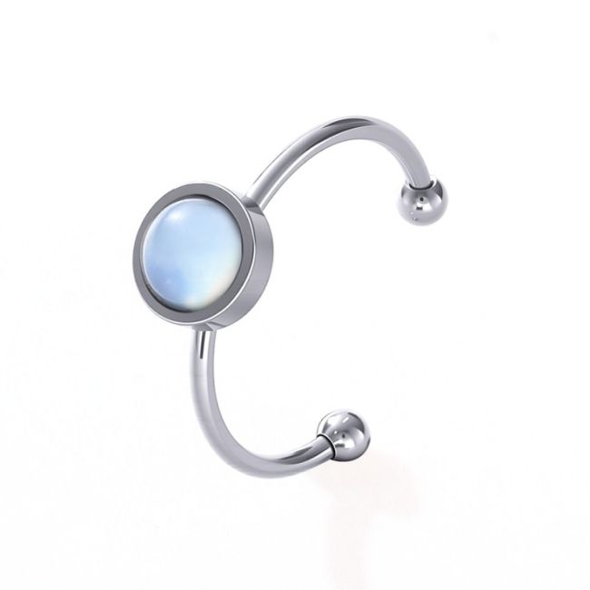 Aquamarine Ring – Silver Stainless Steel