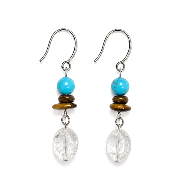 incense at Earrings – Turquenite, Tiger's Eye & Rock Crystal