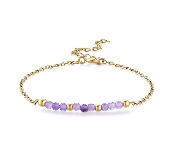 incense at Faceted Amethyst Bracelet – Gold-Plated Stainless Steel