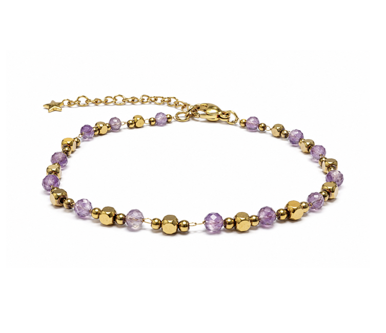 Amethyst A Energy Bracelet – Gold Beads