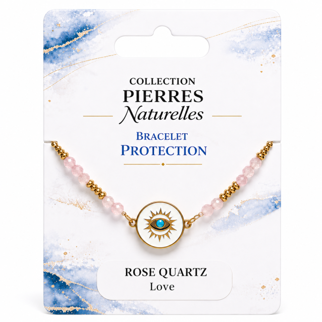 Rose Quartz A Protection Bracelet – Protective Eye Medallion