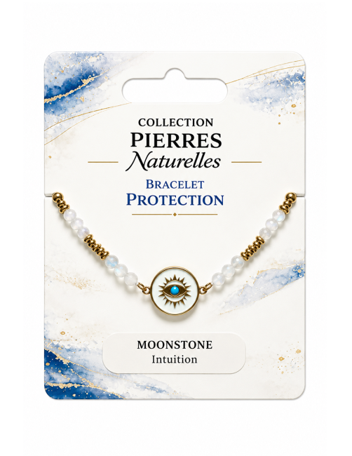 incense at White Moonstone Protection Bracelet – Protective Eye Medallion