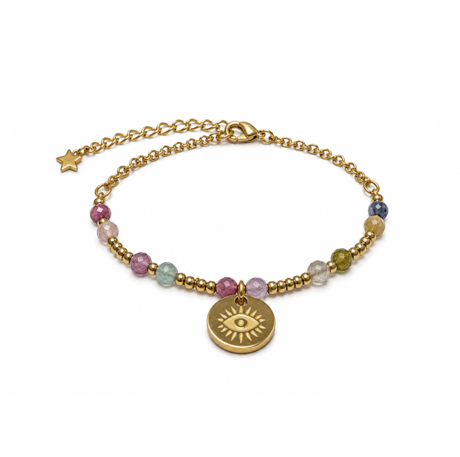 Multicolor Tourmaline Protective Bracelet A – Eye Protector