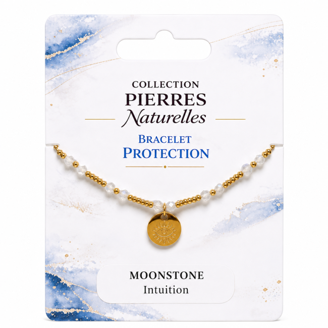 AA White Moonstone Protection Bracelet – Protective Eye
