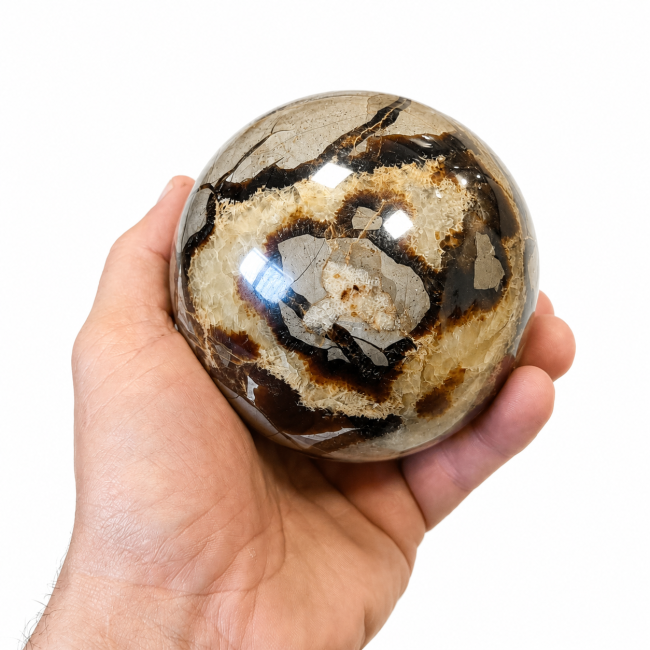 incense at Polished Septaria Sphere 1.130kg
