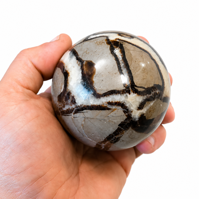 incense at Polished Septaria Sphere 0.530kg