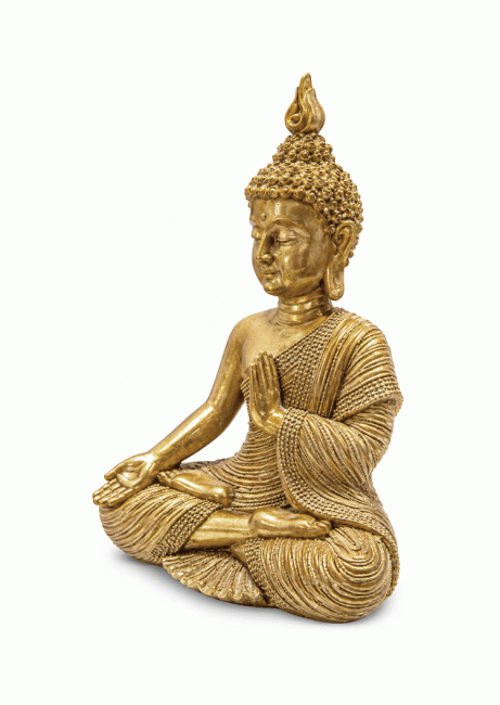 incense at Golden Buddha Statue Teaching Mudra in Resin 15 cm|gb