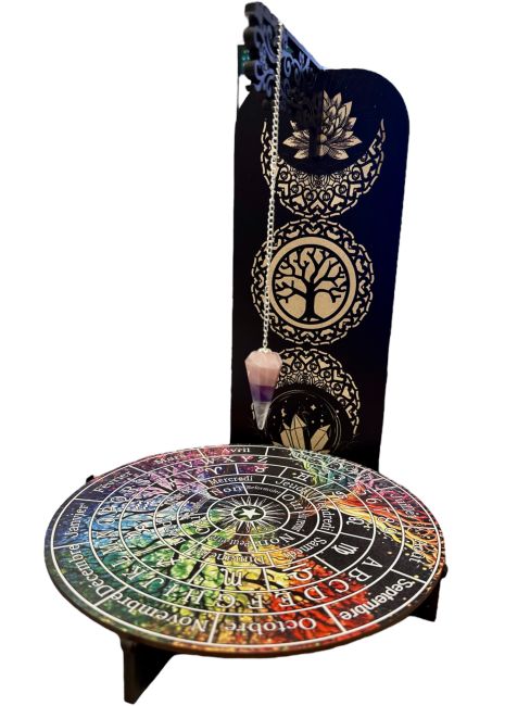 Wooden tree of life divination board 28cm