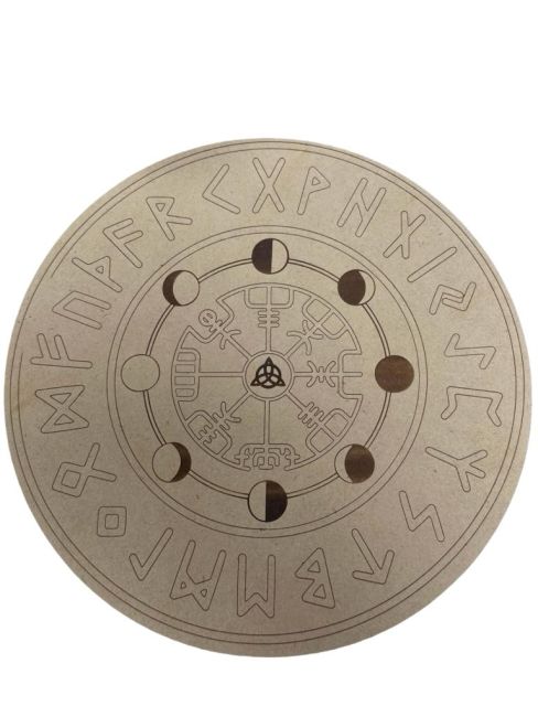 Wooden futhark divination board 20cm