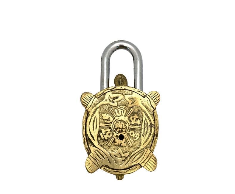 Brass padlock - Turtle