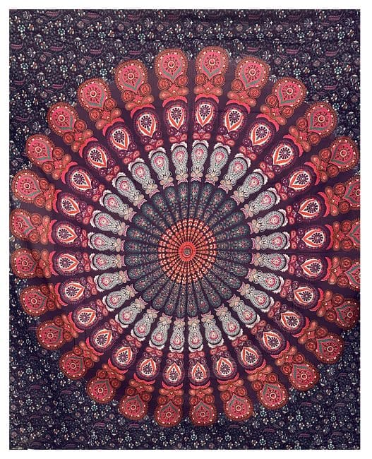 Purple mandala wall hanging Mauve Red Pink