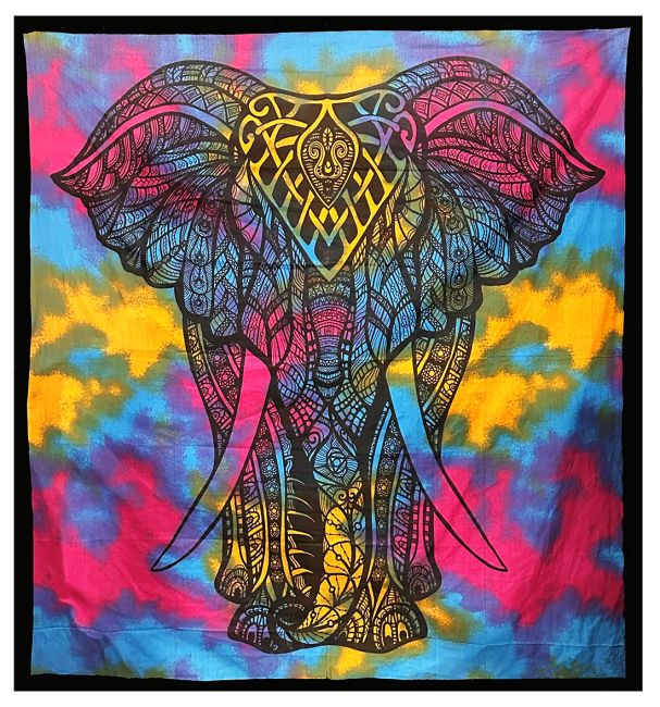 Elephant Tapestry Mauve Pink Ocher